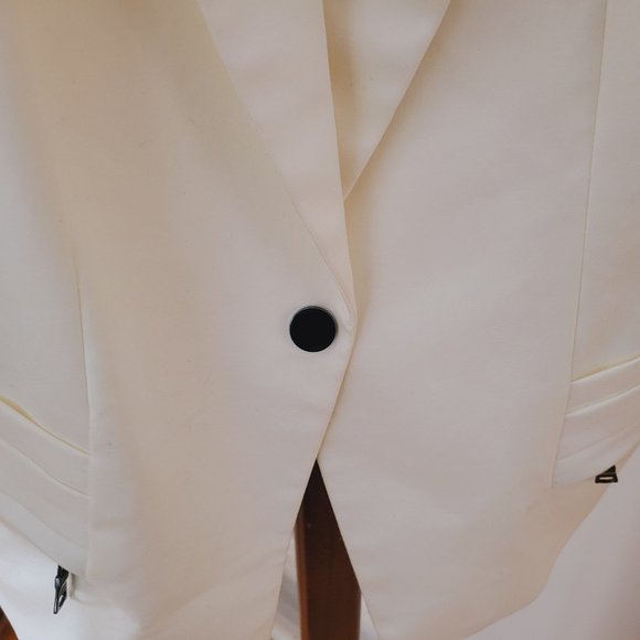 Robert Rodriguez Cream Cropped Cotton Blazer US 4 - Picture 4 of 16